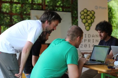 The developers hard at work